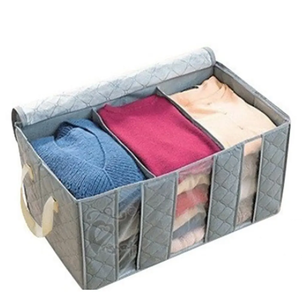 

Bamboo Charcoal Clothing Organizer Bag 65L Deodorization Window Storage Box Factory Direct