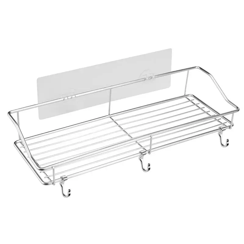 

2 Pack Adhesive Bathroom Shelf Shower Shelf Bathroom Kitchen Organizer Rack,Wall Mounted,No Drilling