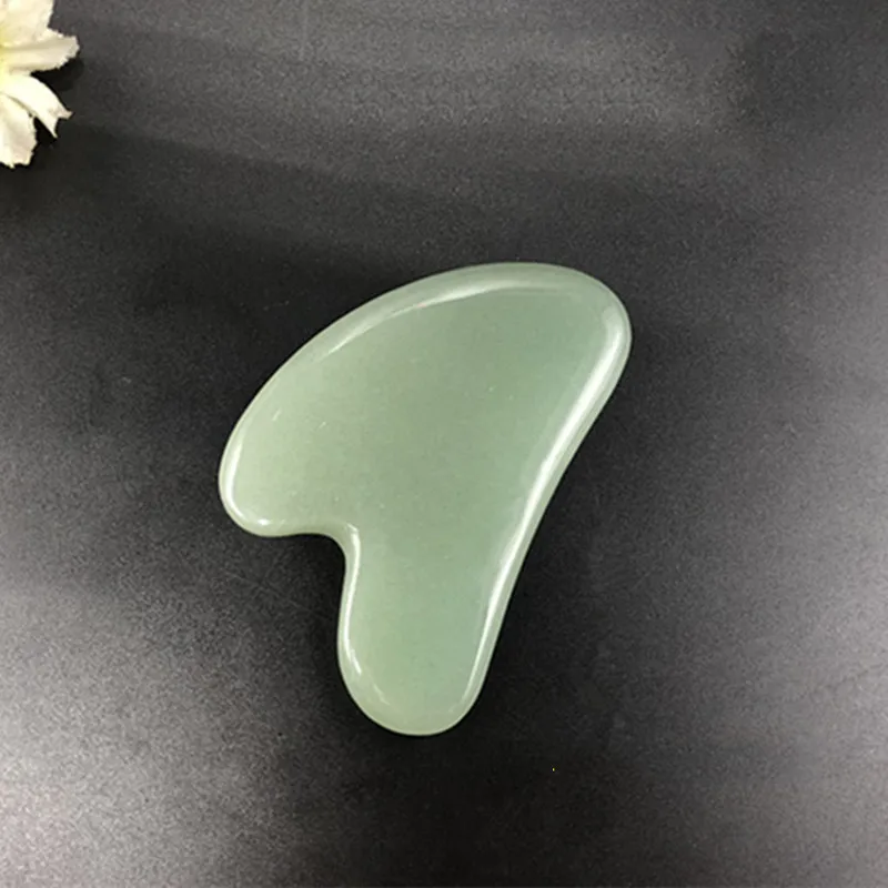 Природная Нефритовая соскабливающая доска инструмент для подтяжки лица стройнее потеря веса Gua sha целлюлит красота машина уход за кожей Уход за лицом инструменты - Цвет: Green Jade Heart