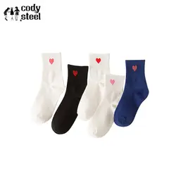 Cody Сталь Колледж ветер Женская мода Носки для девочек Harajuku Стиль Для женщин Повседневное Носки для девочек немного любви в трубке носки для