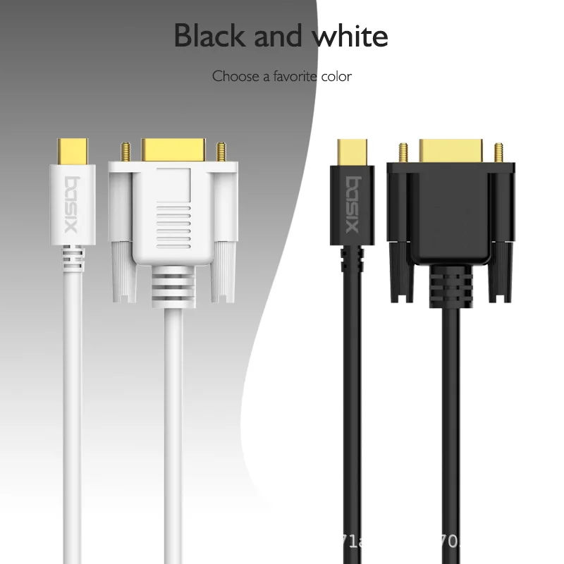 Basix USB C к VGA Кабель-адаптер USB 3,1 type C USB-C к гнезду VGA кабель для Macbook Chromebook Pixel ноутбука Vga адаптер