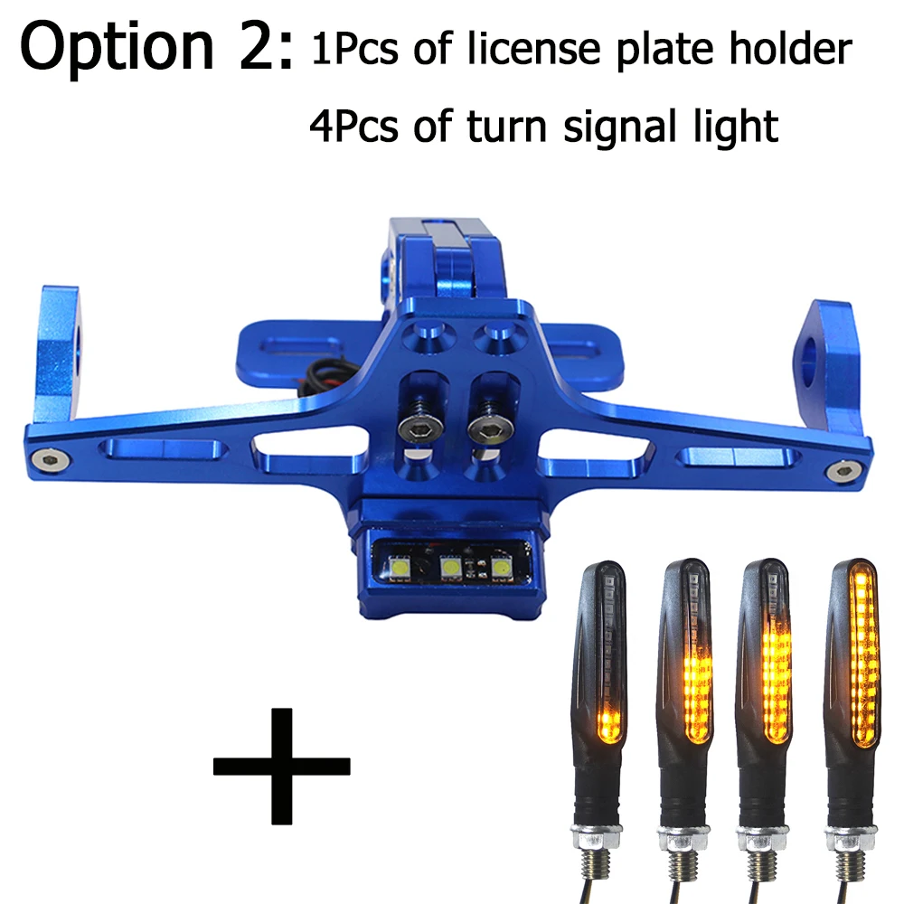 

Universal Motorcycle License Plate Bracket Holder with LED Light For Yamaha Fz1 Fazer Fz6r Fz8 Xj6 Fz6 mt-09 FZ-09 Mt07