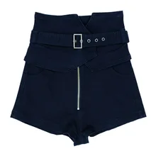 Новые летние Джинсовые шорты для Для женщин сексуальные мини шорты Для женщин передняя молния пояса джинсы Шорты с высокой талией джинсы черный, белый цвет