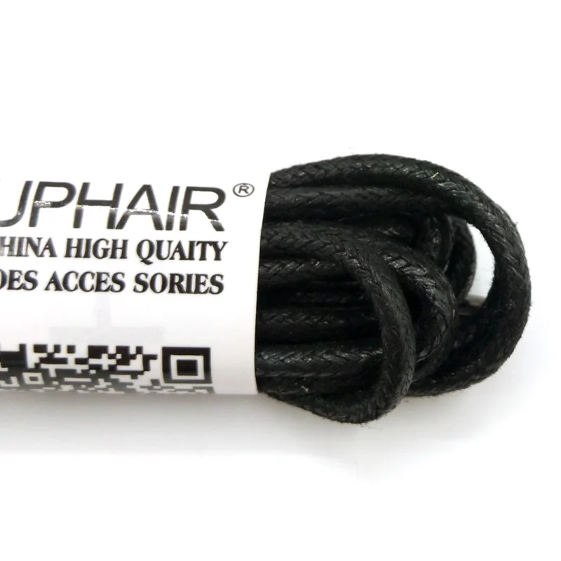 1-12 Pairs Black Boy High Quality Unise Laces Waxed Round Shoelaces Sneaker Solid Polyester Twisted Shoes Metal Head Shoelaces