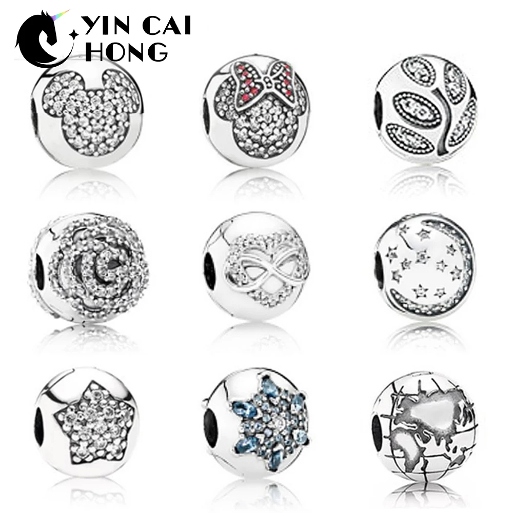 

YCH 925 Sterling Silver Safety Clip Original Bead Fit Bracelet DIY Suitable Sending Woman Birthday Gift