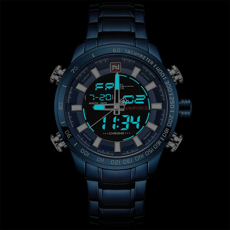 Men Watches Luxury Brand Naviforce Army Military Sport Watch Men Full Steel Quartz Digital Ana-2