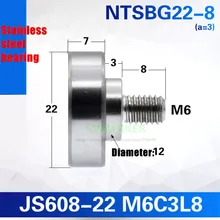 10 шт. 608zz внешняя Резьбовая опора, винт M6, подшипник из нержавеющей стали/подшипник из стали, колесо качения JS608-22 M6C3L8