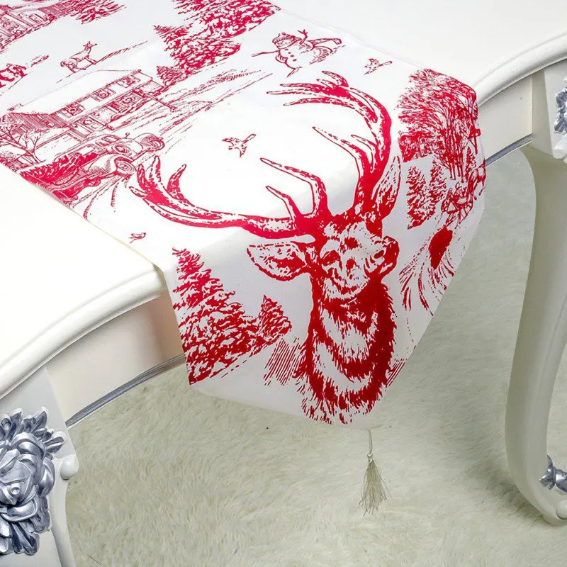 

35x200cm Christmas Table Runner Mat Tablecloth Christmas Flag