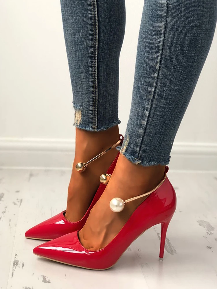 

LAPOLAKA 2019 Stylish Beading Decorated Pointed Toe Thin Pumps Stiletto Sexy pumps party Women's Shoes Woman High Heels shoes
