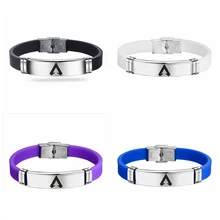 Apex легенды браслет черный, красный Силиконовый гравированный из нержавеющей стали Логотип Горячие игры вентиляторы сувенир подарок для детей 10 шт./лот