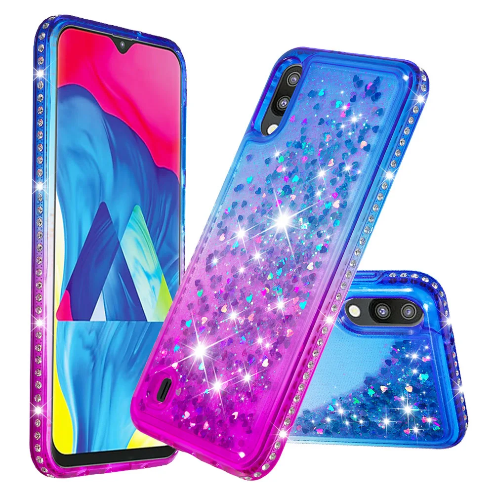 

For Samsung Galaxy A10 Case Diamond Gradient Glitter Coque For Samsung A10 A 10 Luxury Liquid Quicksand Cover For Galaxy A10