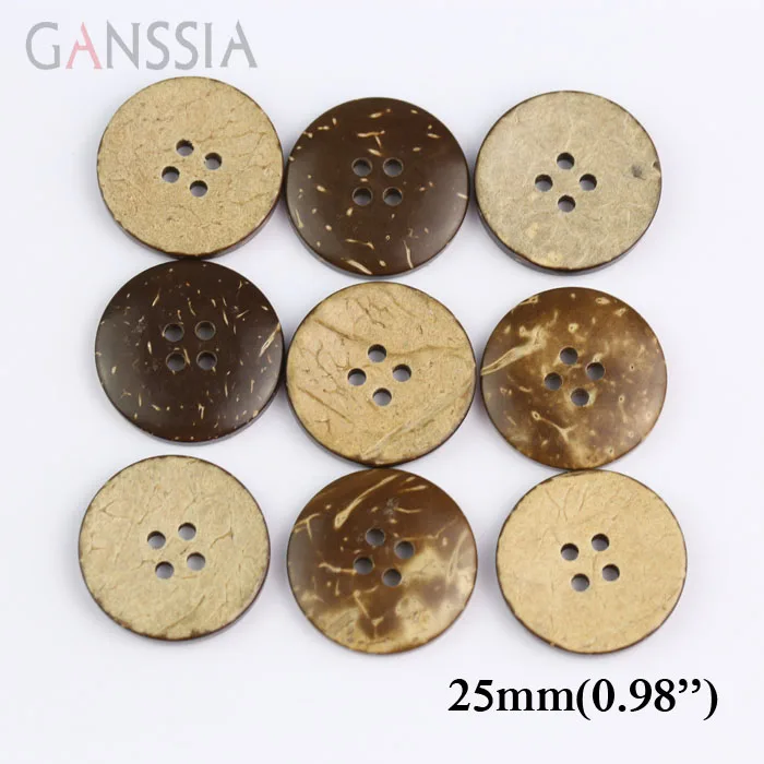 

20pcs/lot Size: 25mm Natural coconut shell buttons,sewing buttons,4-holes buttons for diy Scrapbooking accessories.(SS-123)