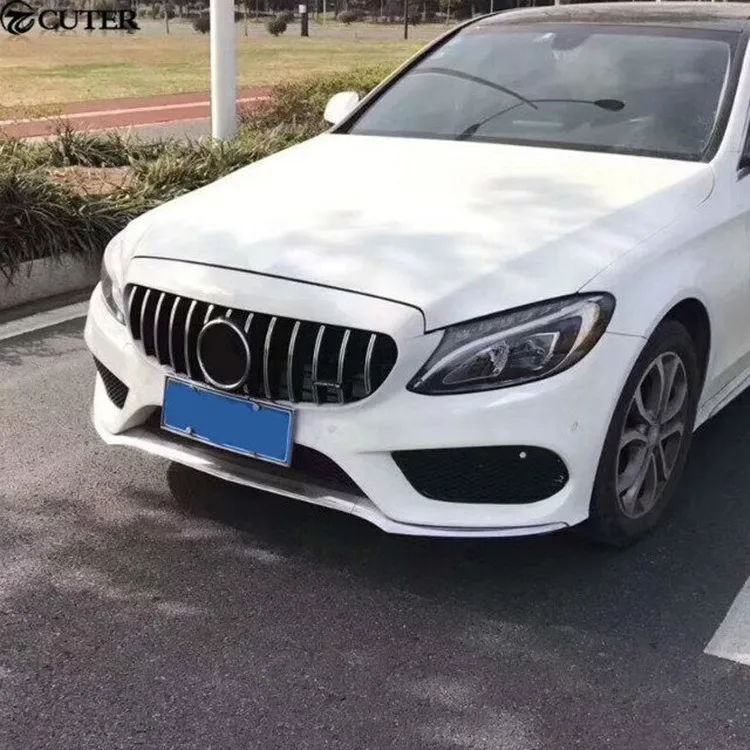 C class W205 GT ABS grille fit for MB C-classs W205 to GT style 2014=2016 year grille withwithout camero hole (4)