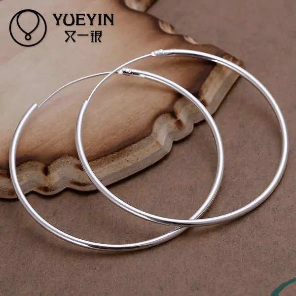 Wholesale silver plated hoop earrings for women big round circle earrings  Factory Price orecchini nausnice