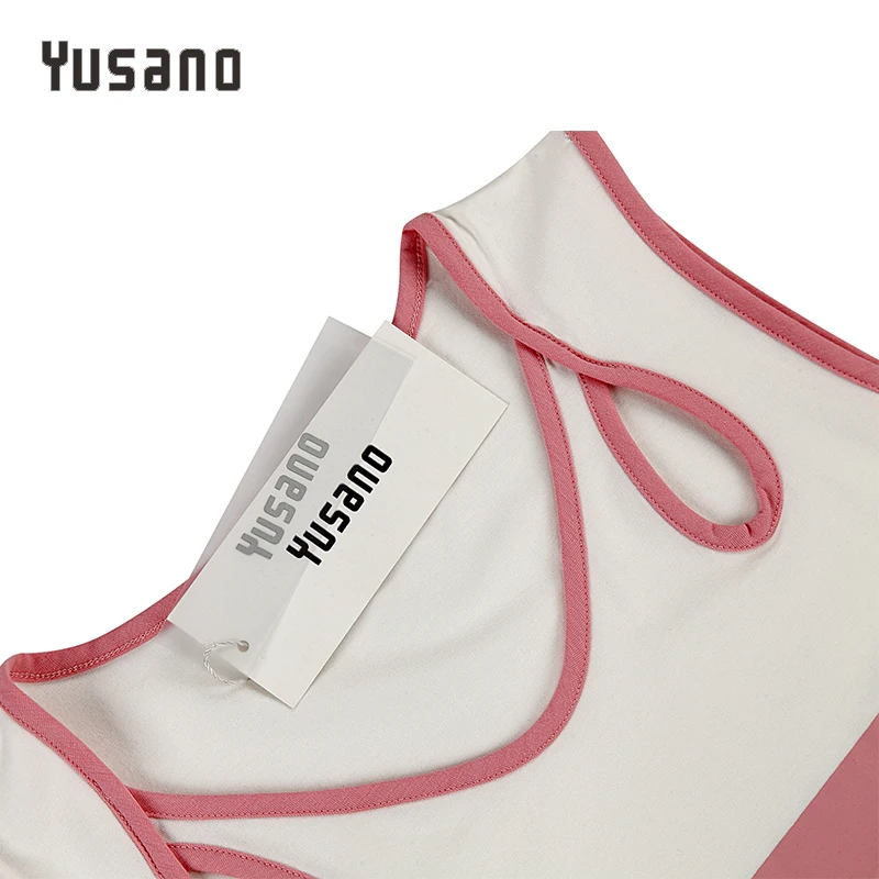 Yusano пижамный комплект из хлопка с круглым вырезом без рукавов Женская повседневная одежда для сна с буквенным принтом топы+ укороченные штаны домашняя одежда