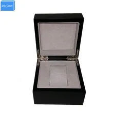 Специально для клиента черные деревянные внутренние серые бархатные часы коробочка для хранения продвижение коробки на заказ с персональный логотип поставщиков