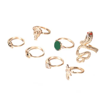

84 Pieces/Lot Gold Color Flower Ring Set For Women Crystal Rhinestone Snake Star Eye Buddha Triangle Midi Knuckle Finger Jewelry
