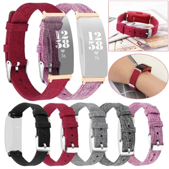 

Soft Silicone Sports Band Replacement Woven Canvas Fabric Watch Band Strap For Fitbit Inspire/Inspire HR Watch Band #20