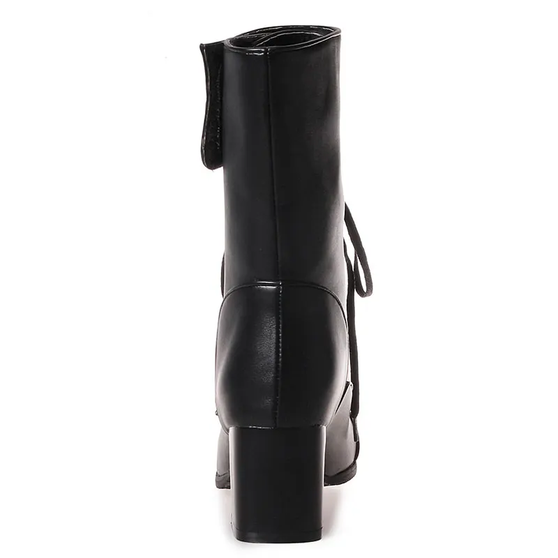 US $31.85 46% OFF|Fanyuan Plus Größe 32 46 Plattform High Heels Stiefel Lace Up Blockabsatz Stiefeletten für Frauen Neue Mode Perle Kurze Booties in US $31.85 46% OFF|Fanyuan Plus Größe 32 46 Plattform High Heels Stiefel Lace Up Blockabsatz Stiefeletten für Frauen Neue Mode Perle Kurze Booties in