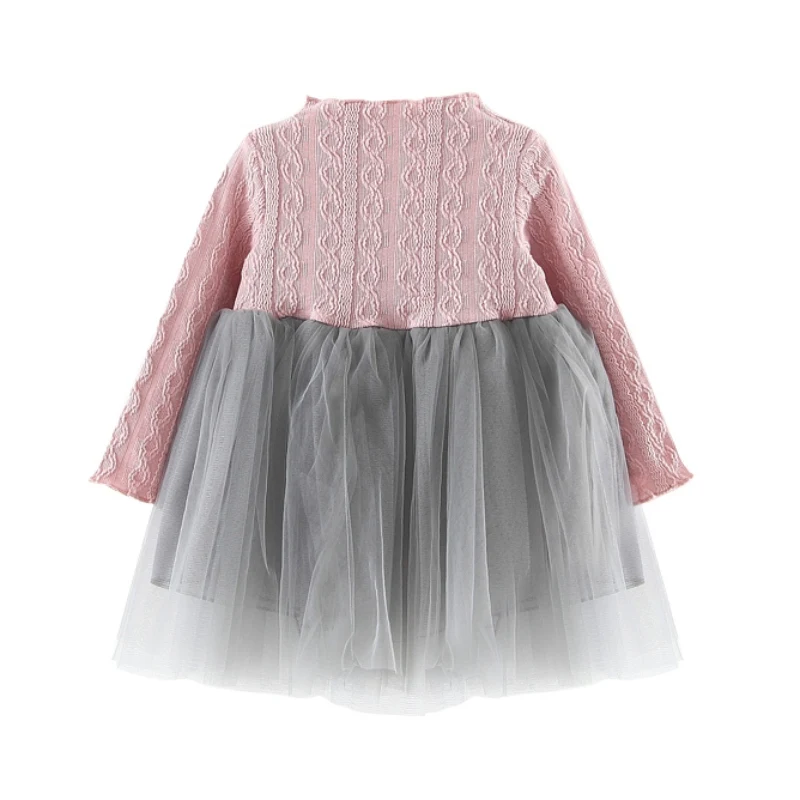 Цветочное Пышное весеннее милое платье принцессы для девочек Сетчатое платье с длинными рукавами детская одежда