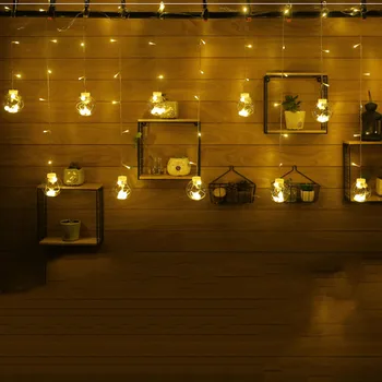 

Szvfun LED Curtain String Lights Wish Light Balls Cortina de Led Ball Light String Flash Lichterkette for Christmas Decoration
