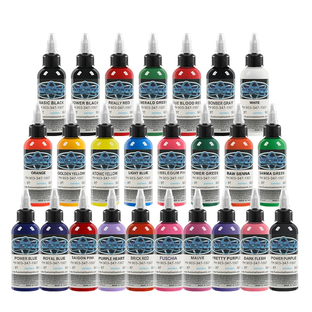 

New high quality tattoo 30ml / bottle fusion tattoo ink 25 color 1 ounce