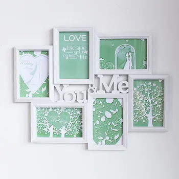 

Hot Selling Newest Wholesale Burst Me Art and Crafts Photo Frame 6-inch Conjoined Photo Wall Hanging Studio Wedding Dress