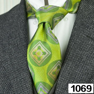Мужские галстуки ручной работы в геометрическом стиле, в горошек, с узором пейсли, разноцветные, шелк, жаккард, новинка - Цвет: 1069