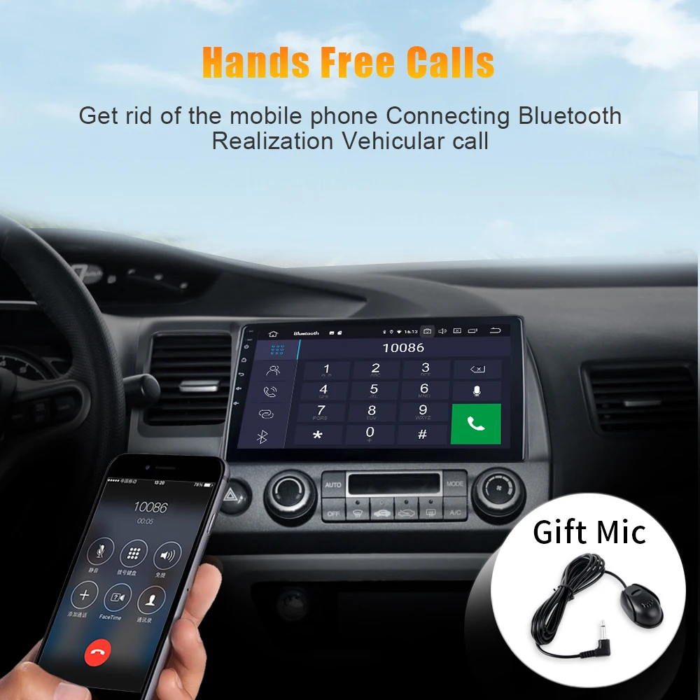 Top 1din Android Car GPS navigation for Honda Civic 2009 2010 2011 with Android 9.0 Car GPS Radio Player 10.2" HD Screen 2 Top 1din Android Car GPS navigation for Honda Civic 2009 2010 2011 with Android 9.0 Car GPS Radio Player 10.2" HD Screen 2