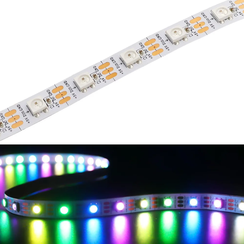 Гибкая светодиодная лента WS2812B 5 В 60 светодиодов 5050 RGB WS2811 IC|5v ws2812b|led strip5050 rgb |