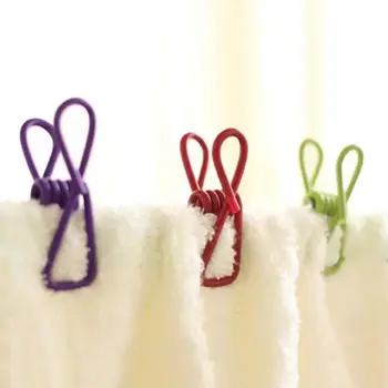 

10pcs Silver Stainless Steel Spring Clothes Socks Hanging Pegs Clips Clamps