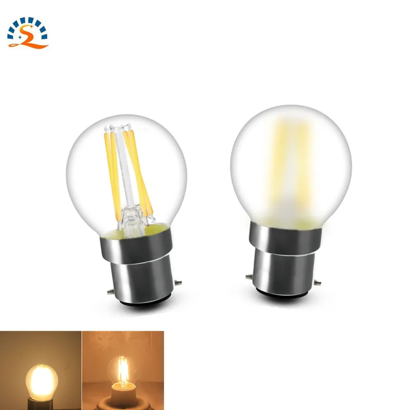 

B22 Led Bulb filament G45 Lamp Warm 220v 230v 240vAC Clear Frosted Dimmable Small Bulbs lights Super bright Edison bulb