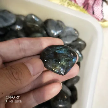 

5pcs Natural high quality Heart-shaped Labradorite Natural Heart-shaped Labradorite Crystal Rough Polished Healing for home deco