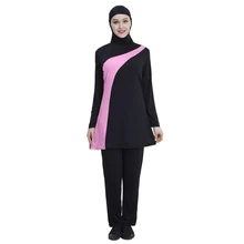 Female Two-piece Hooded Muslim Swimsuit Long Sleeve+Pants Swimwear Bathing Suit with Cap Padded Steel Free Swimwear