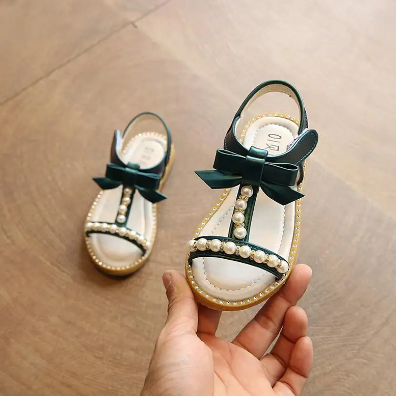 Летние Стильные сандалии для девочек, детские пляжные сандалии для маленьких девочек, милые туфли принцессы с бантом для девочек, От 1 до 6 лет - Цвет: photo color