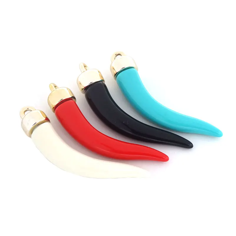 Подвески в виде рога из акрила 8 шт. Разноцветные для ожерелий и серег аксессуары