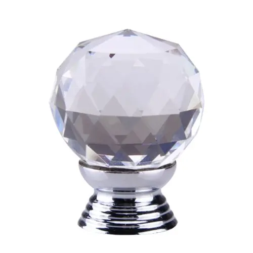 Best Selling Clear Crystal Glass Cabinet Drawer Door Knobs Handles 30mm