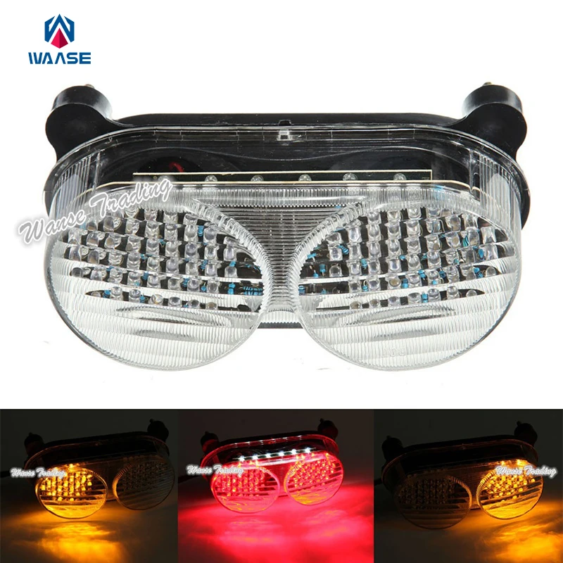 

waase Tail Brake Turn Signal License Plate Integrated Light Clear For 1998 1999-2002 KAWASAKI Ninja ZX6R ZX-6R ZX600G ZX600J