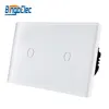 Bingoelec EU Standard Double 1G 1/2 Way Touch Lamp Switch White Crystal Glass Panel Sensor Wall Switch,AC110-250V 157mm*86mm ► Photo 1/4