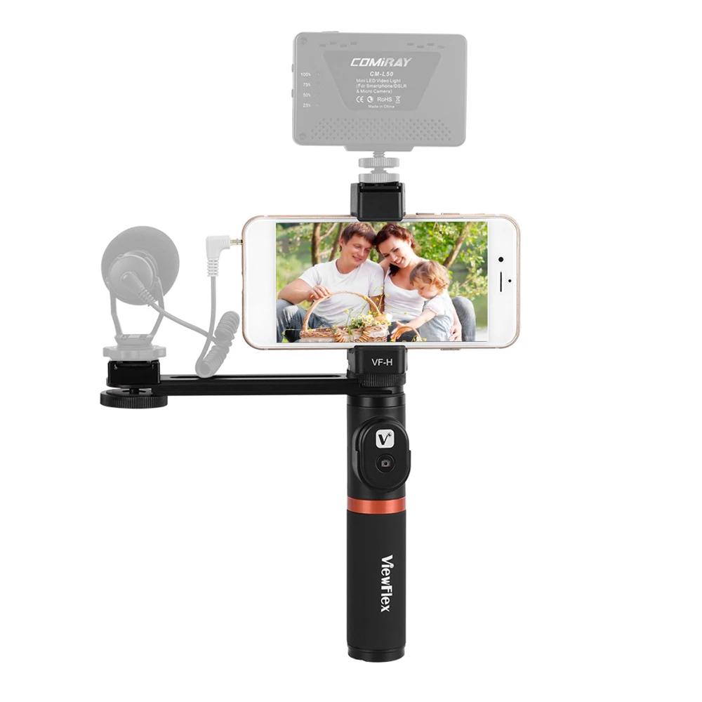 

ViewFlex VF-H4 Smartphone Video Rig Hand Grip Handle Stabilizer Kit with Remote Control/ Hot Shoe Mount for iPhone X 8 7 6s Plus