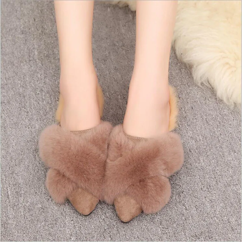 

Women Winter Warm Ful Slippers Women Slippers Cotton Sheep Lovers Home Slippers Indoor Plush Size House Shoes Woman wholesale