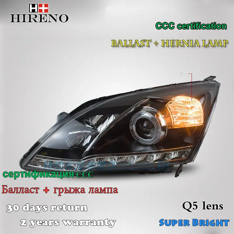 Hireno Headlamp for 2007 2011 Honda CRV CR V Headlight Assembly LED DRL