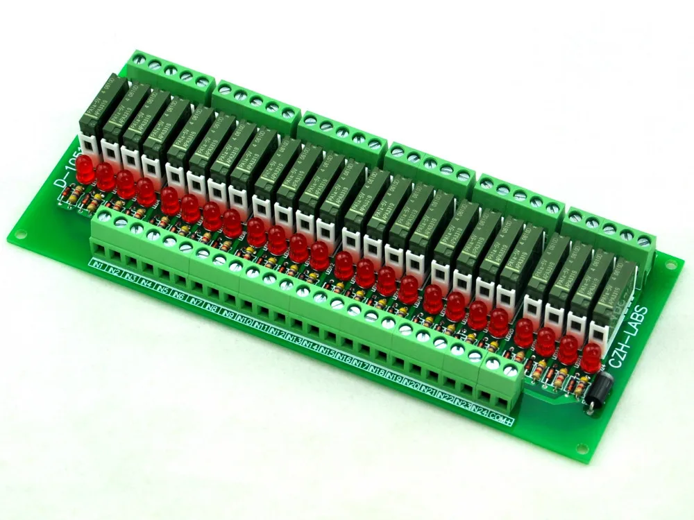 

Slim Panel Mount DC5V Sink/NPN 24 SPST-NO 5A Power Relay Module, APAN3105