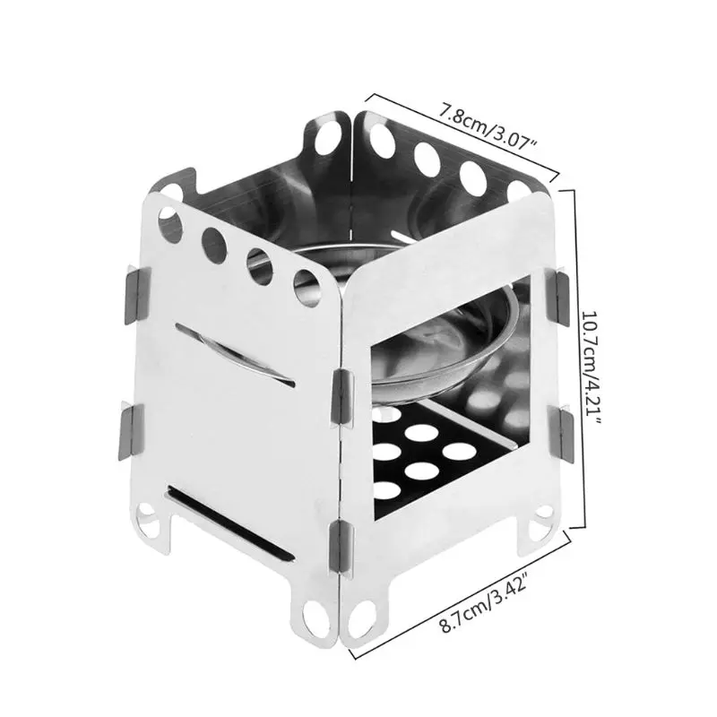 Складная печь на дровах из нержавеющей стали, набор для пикника, походные аксессуары