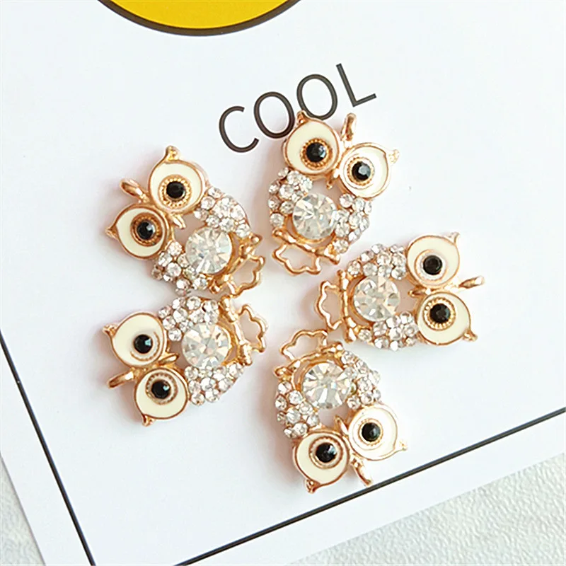 

10pcs Quality Fashion Charms Gift Enamels Rhinestone Owl Alloy Pendant DIY Bracelet Necklace Earrings Jewelry Accessories 2019