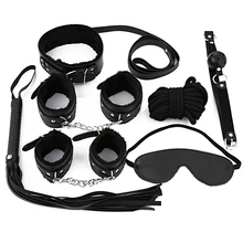 Hot sale 7pcs/Set PU Leather Adult Game Erotic bdsm Toy Women Fetish Bondage Sex toys