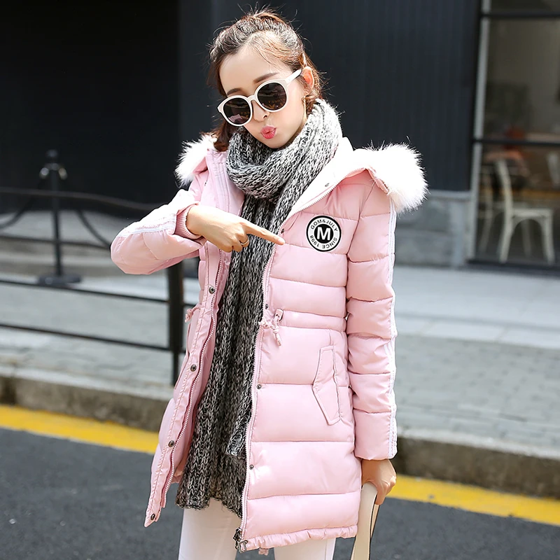 

2016 Winter Clothes New Long Down Cotton Woman  Cotton-padded  Loose Coat  women's casual long hooded jackets casacos dy0105