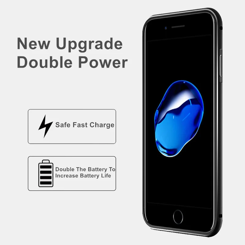 For Iphone 7 Plus Power Case 4000 mAh Metal Shell Battery Charger Cover Smart For Iphone 7 Plus Power Case 5.5 Inch Capa (5)