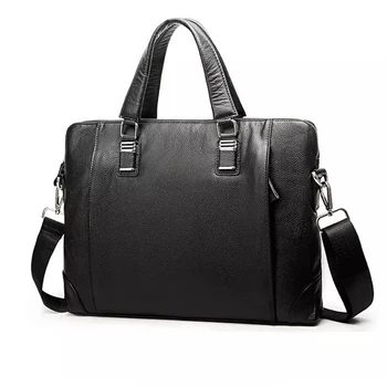

New Fashion Genuine Leather Men Bag Famous Brand Shoulder Bag Messenger Bags Simple Notebook Handbag Laptop Briefcase Male