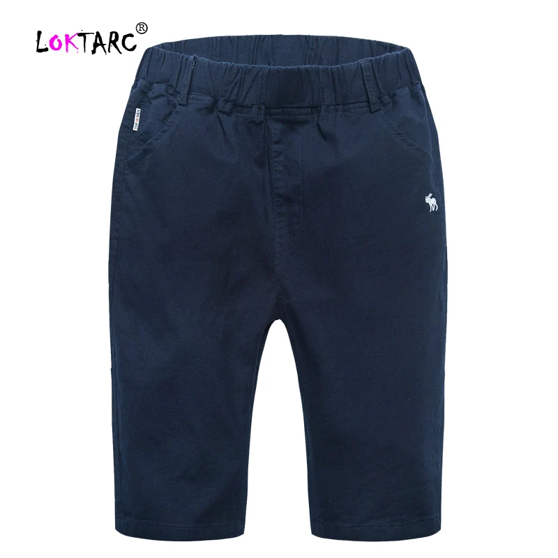 LOKTARC/шорты для мальчиков летняя одежда г. детские Узкие повседневные хлопковые брюки короткие брюки-Чино для мальчиков, детские штаны - Цвет: Navy